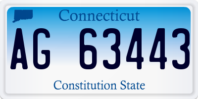 CT license plate AG63443