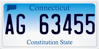 CT license plate AG63455