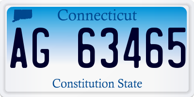 CT license plate AG63465