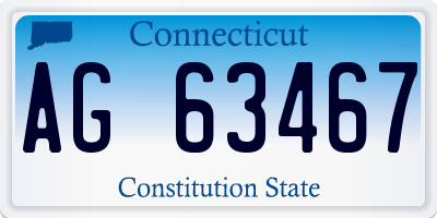 CT license plate AG63467