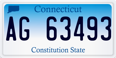 CT license plate AG63493