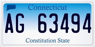 CT license plate AG63494