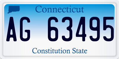 CT license plate AG63495