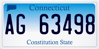 CT license plate AG63498