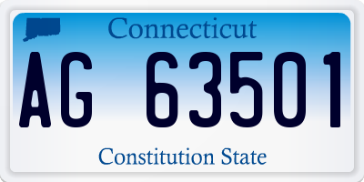 CT license plate AG63501