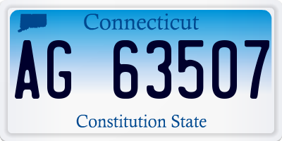 CT license plate AG63507