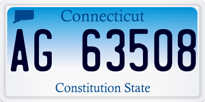 CT license plate AG63508