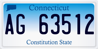 CT license plate AG63512