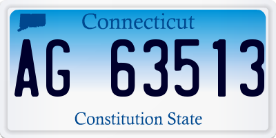 CT license plate AG63513