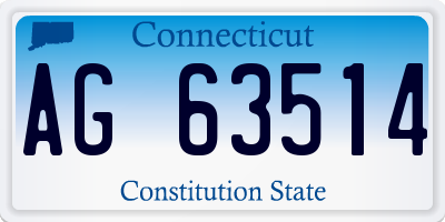 CT license plate AG63514