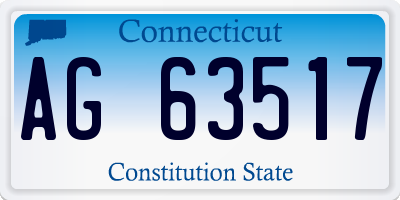 CT license plate AG63517