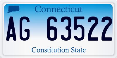 CT license plate AG63522