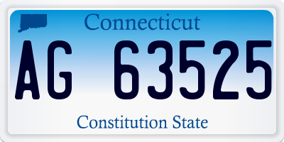 CT license plate AG63525