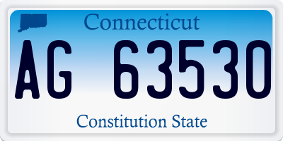 CT license plate AG63530
