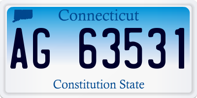 CT license plate AG63531