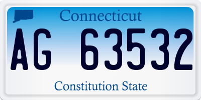 CT license plate AG63532