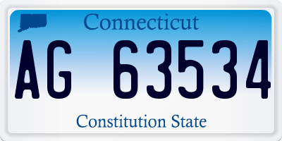 CT license plate AG63534