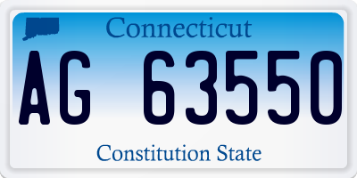 CT license plate AG63550