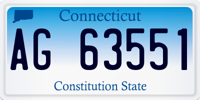 CT license plate AG63551