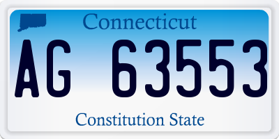 CT license plate AG63553