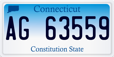 CT license plate AG63559