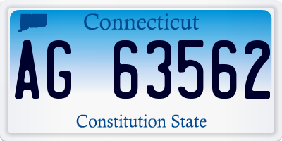 CT license plate AG63562