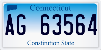 CT license plate AG63564