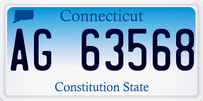 CT license plate AG63568