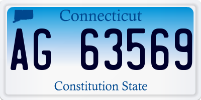 CT license plate AG63569