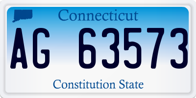 CT license plate AG63573