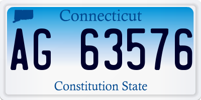 CT license plate AG63576