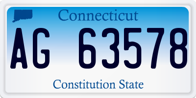CT license plate AG63578
