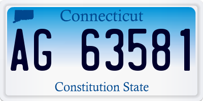 CT license plate AG63581