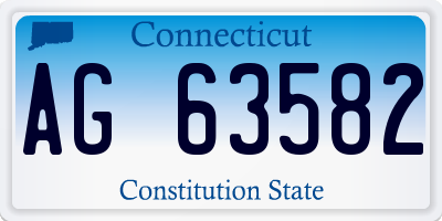 CT license plate AG63582