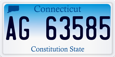 CT license plate AG63585