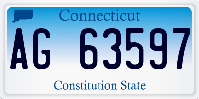 CT license plate AG63597