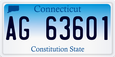 CT license plate AG63601