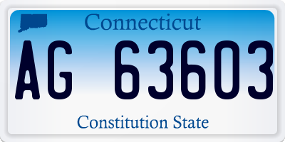 CT license plate AG63603