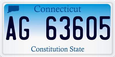CT license plate AG63605