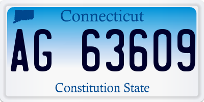 CT license plate AG63609