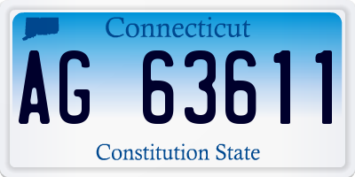 CT license plate AG63611