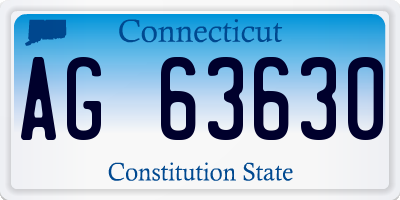 CT license plate AG63630