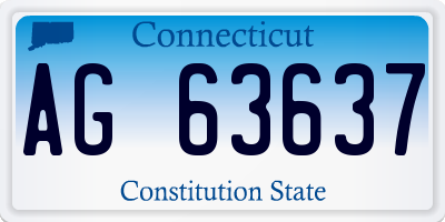 CT license plate AG63637