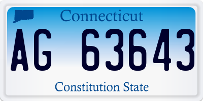 CT license plate AG63643