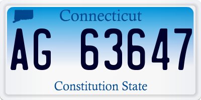 CT license plate AG63647
