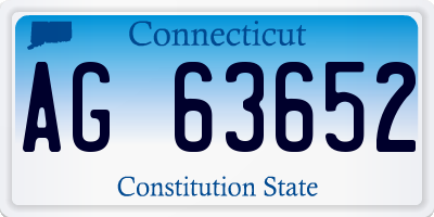 CT license plate AG63652
