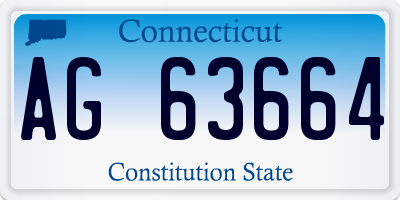 CT license plate AG63664