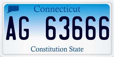 CT license plate AG63666