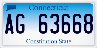CT license plate AG63668