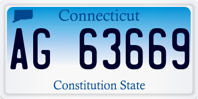 CT license plate AG63669